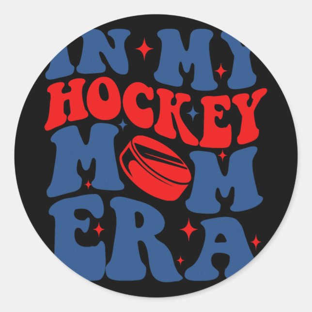 Pegatina Redonda Mi mamá de hockey era Groovy mamá mamá mamá mamá m (Anverso)