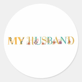 Pegatina Redonda Mi marido