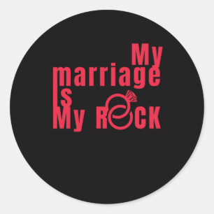 Pegatina Redonda Mi Matrimonio Es Mi Rock - Regalos Graciosos Para 