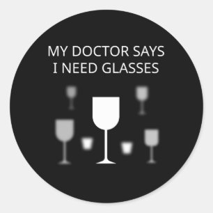 Pegatina Redonda Mi Médica Dice Que Necesito Gafas