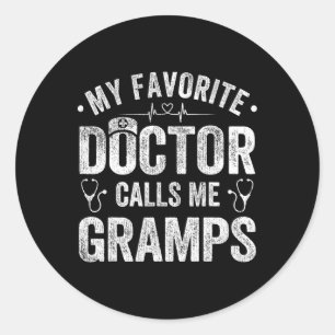 Pegatina Redonda Mi Médico favorito me llama abuelo y#; s Día