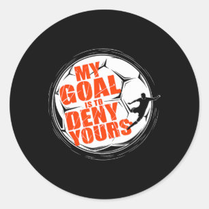 Pegatina Redonda Mi meta es negar la tuya Camiseta Fútbol Hombre Ch