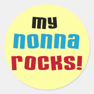Pegatina Redonda Mi Nonna Rocks camisetas y regalos