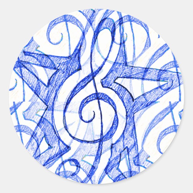 Pegatina Redonda Mi nota, OnBeat_ (Anverso)