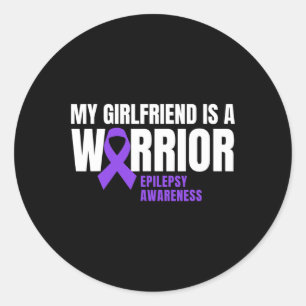 Pegatina Redonda Mi Novia Es Un Purgo De Conciencia De La Epilepsia
