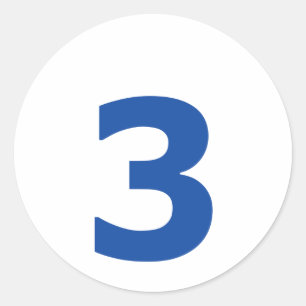 Pegatina Redonda ¡Mi número es 3!