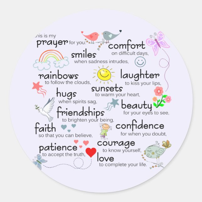 Pegatina Redonda Mi Oración Por Ti (Anverso)