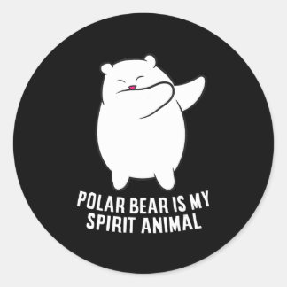 Pegatina Redonda Mi oso polar de animal espiritual