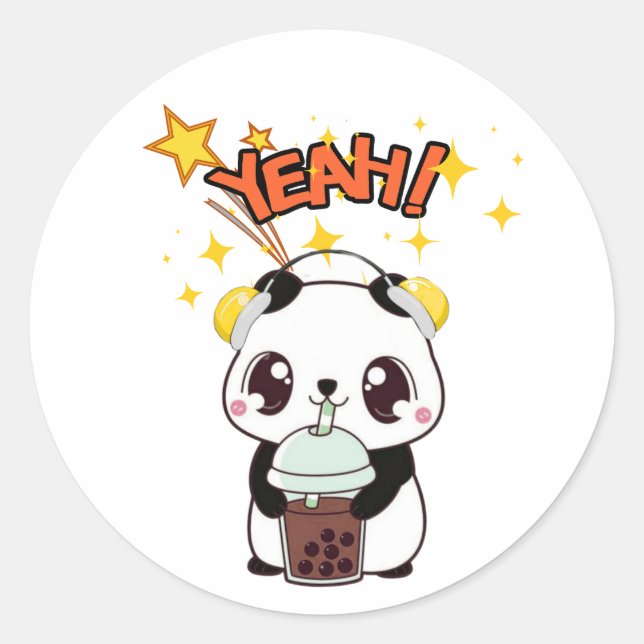 Pegatina Redonda Mi Panda Adorable (Anverso)