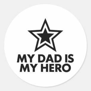 Pegatina Redonda Mi papá es mi héroe