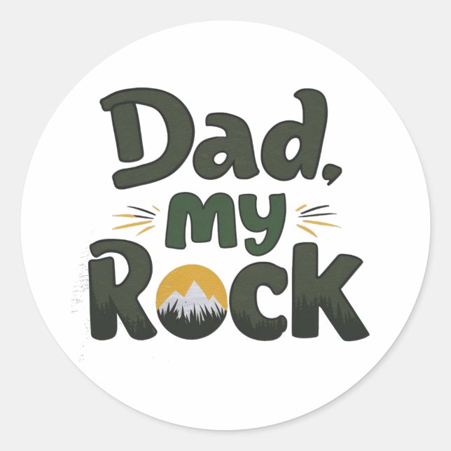 Pegatina Redonda Mi papá mi roca  (Anverso)