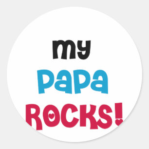 Pegatina Redonda Mi papá roza camisetas y regalos