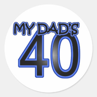 Pegatina Redonda Mi papá tiene 40 años