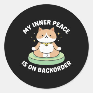 Pegatina Redonda Mi paz interior está en Ckorder divertida meditaci