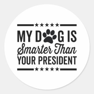 Pegatina Redonda Mi perro es más inteligente que tu amante del perr