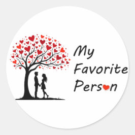 Pegatina Redonda Mi Persona Favorita ❤️ Sticker de San Valentín