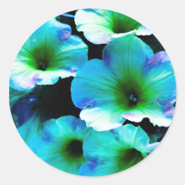 Pegatina Redonda Mi Petunia azul