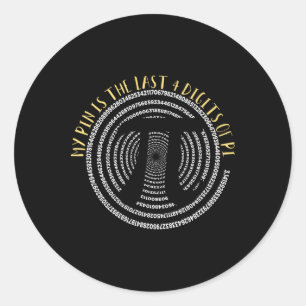 Pegatina Redonda Mi Pin Es Los Últimos 4 Dígitos De Pi I Pi Day Fun