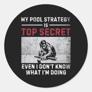 Pegatina Redonda Mi Pool de Estrategia de Mi Piscina Vintage Jugado