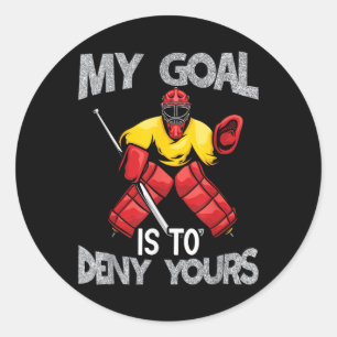 Pegatina Redonda Mi portero diciendo divertido hockey sobre césped