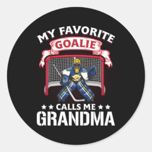 Pegatina Redonda Mi portero favorito me llama hockey sobre fútbol d