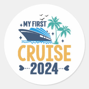 Pegatina Redonda Mi primer crucero 2024