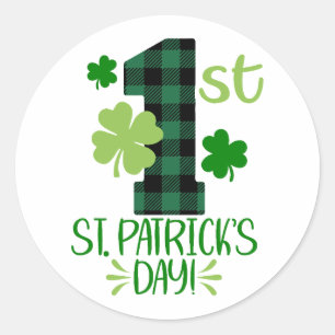 Pegatina Redonda Mi primer Día de San Patricio ☘️