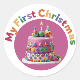 Pegatina Redonda Mi primera Navidad #1