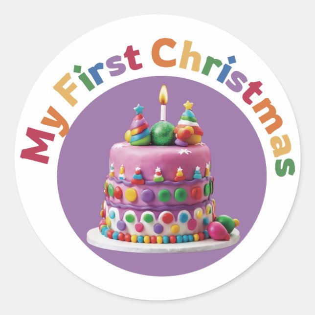 Pegatina Redonda Mi primera Navidad #2 (Anverso)