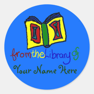 Pegatina Redonda Mi primera placa - Azul