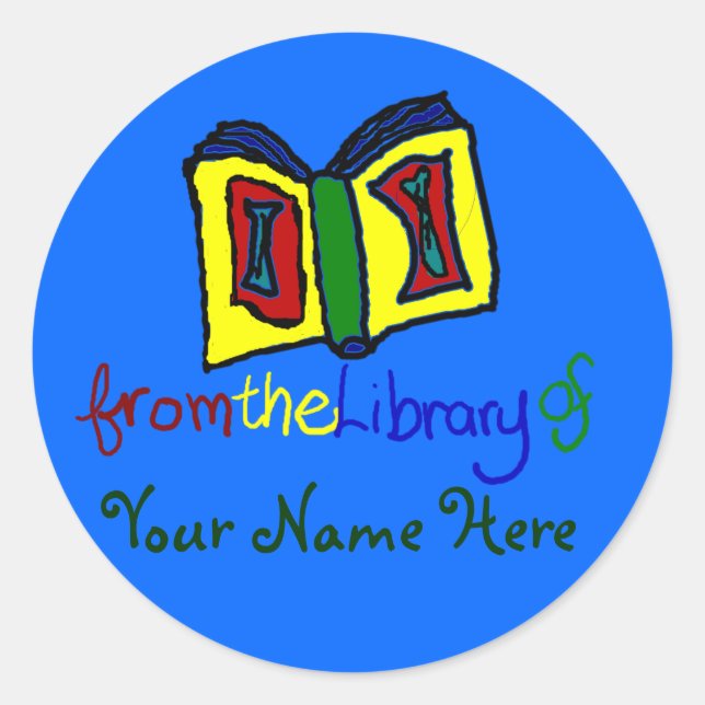 Pegatina Redonda Mi primera placa - Azul (Anverso)