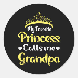 Pegatina Redonda Mi princesa favorita me llama abuelo