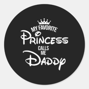 Pegatina Redonda Mi princesa favorita me llama mamá de la camiseta