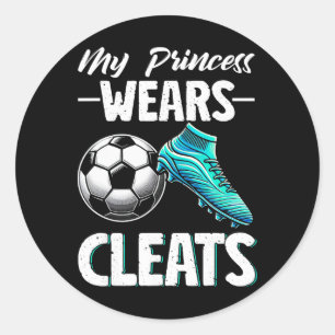 Pegatina Redonda Mi princesa usa tacos Temporada de fútbol soccer