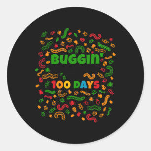 Pegatina Redonda Mi Profesor Por 100 Días De Costuma Escolar 100 Da