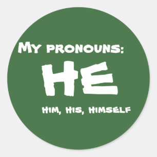 Pegatina Redonda Mi Pronouns He