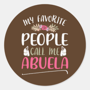 Pegatina Redonda Mi pueblo favorito me llama Día de la Madre Abuela
