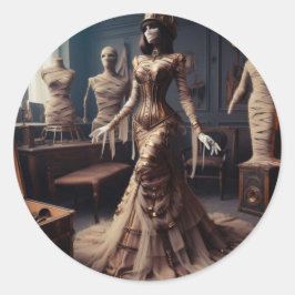 Pegatina Redonda Mi reina Steampunk victoriana gótica