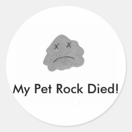 Pegatina Redonda ¡Mi Rock Mascota Murió!