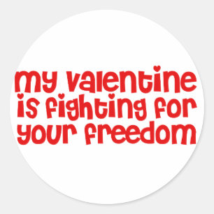 Pegatina Redonda Mi San Valentín lucha por tu libertad