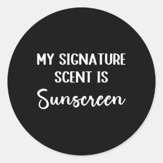 Pegatina Redonda Mi Sentimiento De Firma Es Sunscreen Skincare Esth