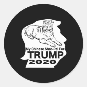 Pegatina Redonda Mi Shar-pei chino para camiseta de Trump