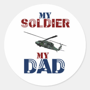 Pegatina Redonda Mi soldado mi papá Hellacopter
