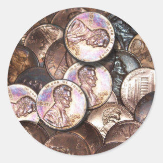 Pegatina Redonda Mi valor de dos centavos