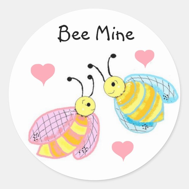Pegatina Redonda Mía Abeja (Anverso)