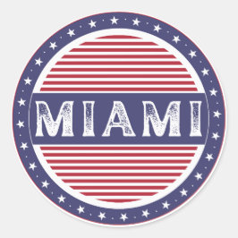 Pegatina Redonda Miami City Pride Emblem – American Identity