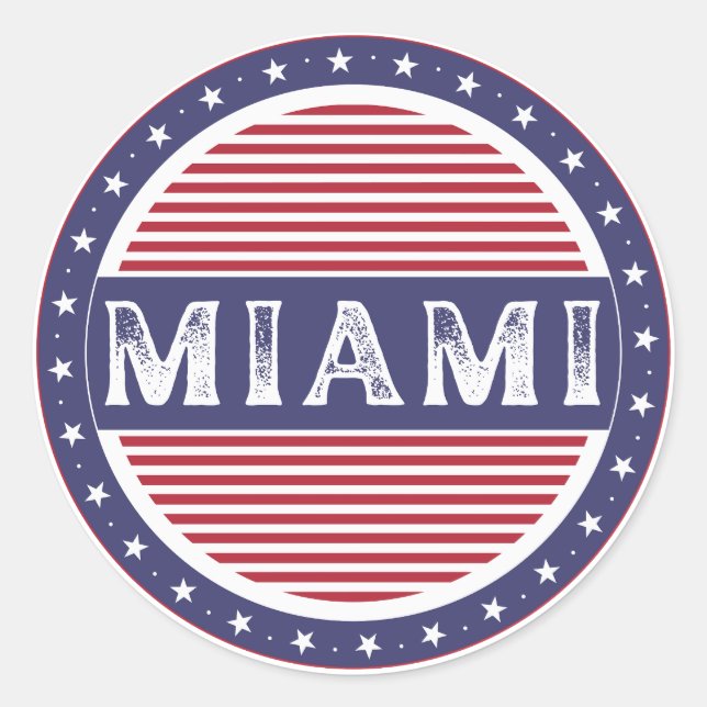 Pegatina Redonda Miami City Pride Emblem – American Identity (Anverso)