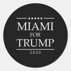 Pegatina Redonda Miami Por Trump Vota Presidente Hispano Latino Flo