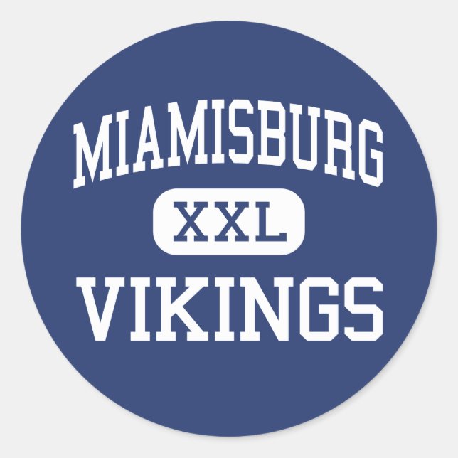 Pegatina Redonda Miamisburg Vikings Middle Miamisburg Ohio (Anverso)