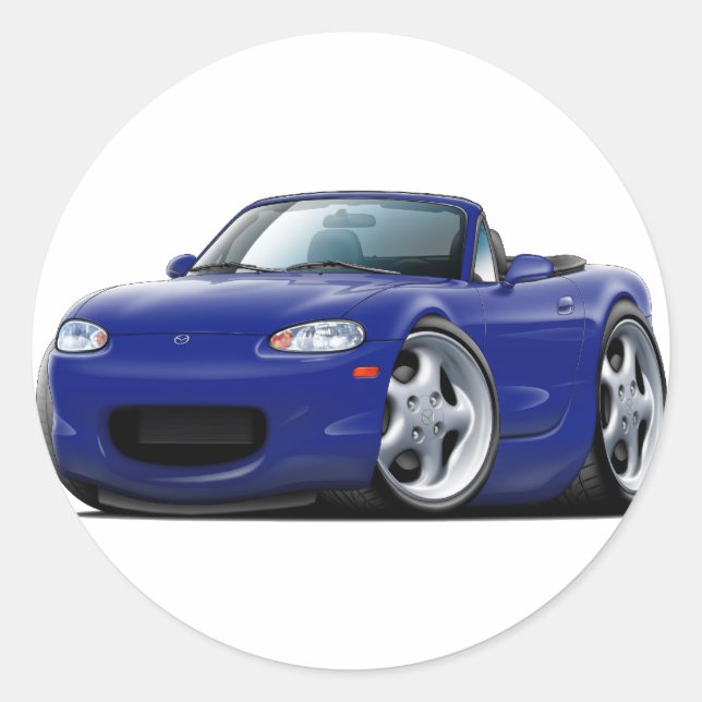 Pegatina Redonda Miata Dark Blue Car 1999-05 (Anverso)